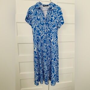 ZARA LINEN BLEND PRINTED SHIRTDRESS